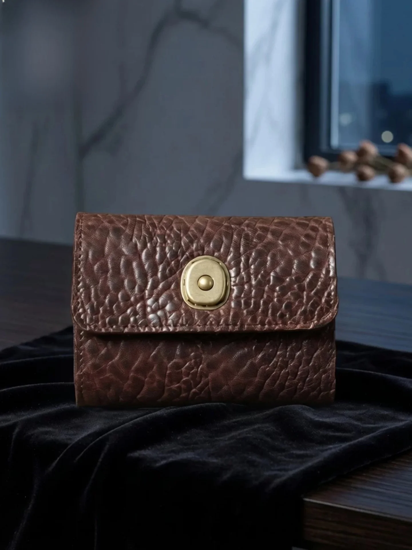 yuqixuan-leather-accordion-card-holder-tanned-cowhide-handmade-wallet-unisex-compact-business-casual-simple-style