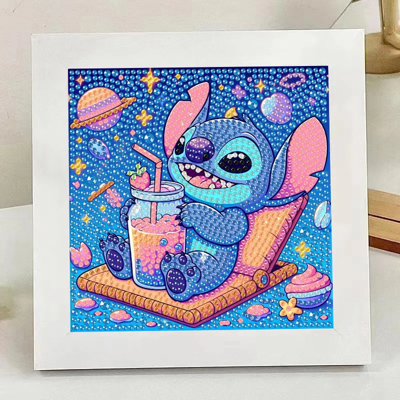 Disney Stitch Bright Diamond Kids DIY Алмазная наклейка ручной работы Художественный мини-набор Милый мультяшный большой драгоценный камень Кристалл Алмазная картина Подарок