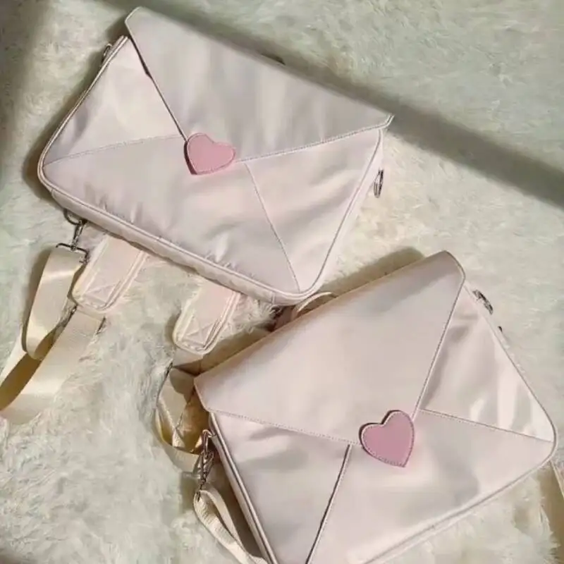 Sweet Heart Fashion Casual Women's Handbags Y2k Aesthetic Chic Shoulder Crossbody Bag Korean Ins Students All Match Laptop Bags