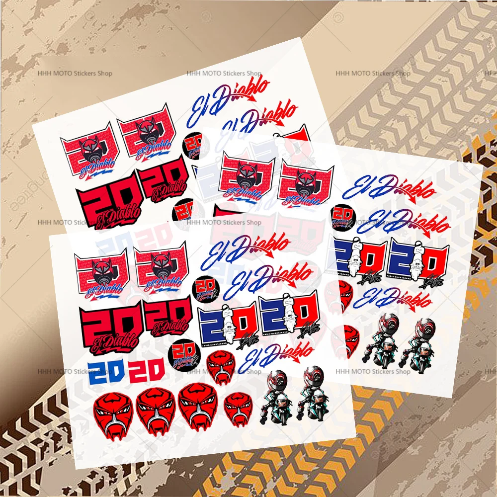 

Motorcycle Stickers Suitable for Helmets Car Fuel Tanks Vehicle Body Ation Self-adhesive Paper for F_fabio Quatararo Rider No.20