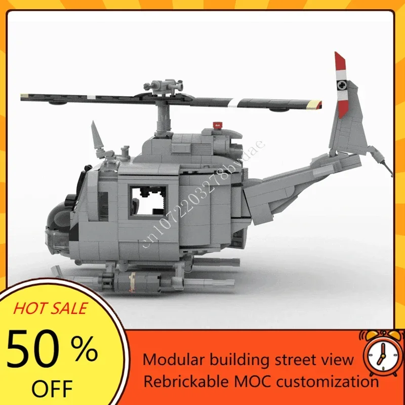 ชุดประกอบโมเดลเครื่องบินฮิวอี้ MOC 671 ชิ้น ของเล่นประกอบเองเพื่อการศึกษาสำหรับเด็ก ของขวัญวันเกิด/คริสต์มาสสุดสร้างสรรค์