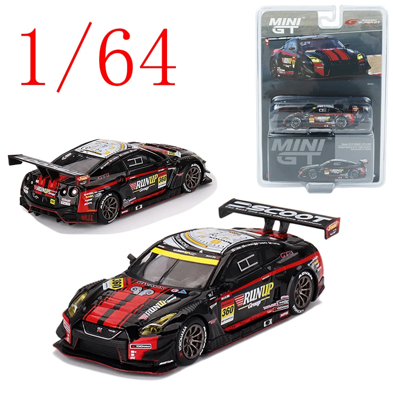 

MINIGT Литая под давлением модель автомобиля Nissan из сплава в масштабе 1/64 Nissan # 754 GTR NISMO GT3 Play Vehicles, игрушки для мальчиков, подарочная оригинальная коробка
