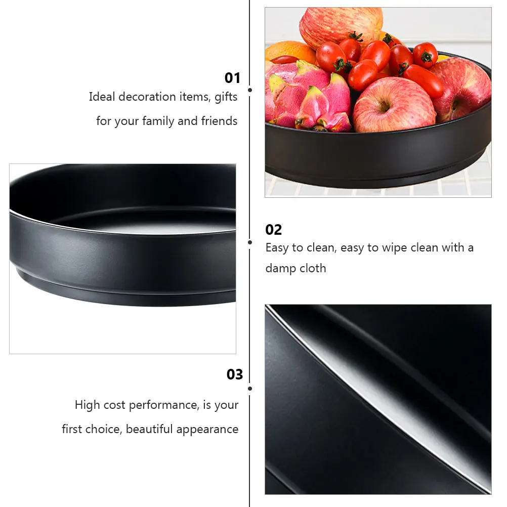 

Multi functional Kitchen Storage Tray Round Rack Stainless Steel Tray Plate Fruit Sundries Desktop Decor Item Easy Clean High