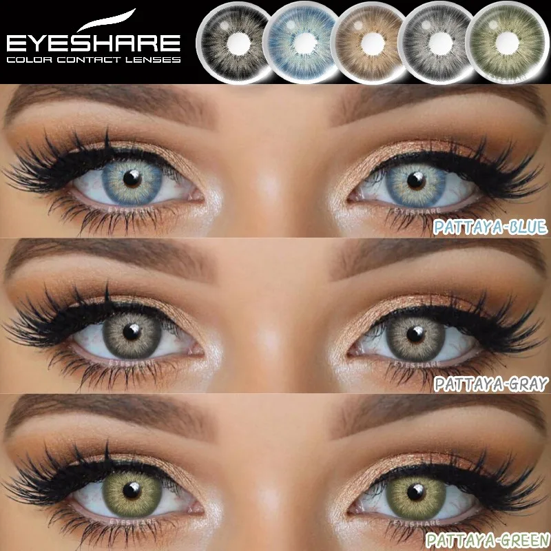 EYESHARE Colored Contacts for Eyes 1Pair Color Contact Lenses Colorful Eyes Lenses Yearly Blue Lenses Gray Lenses Color Eye Lens