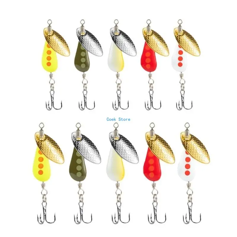 

11UE 5Pcs Spinner Baits Sequins Baits Fishing Jigs Spoon Lures Hard Metal Baits
