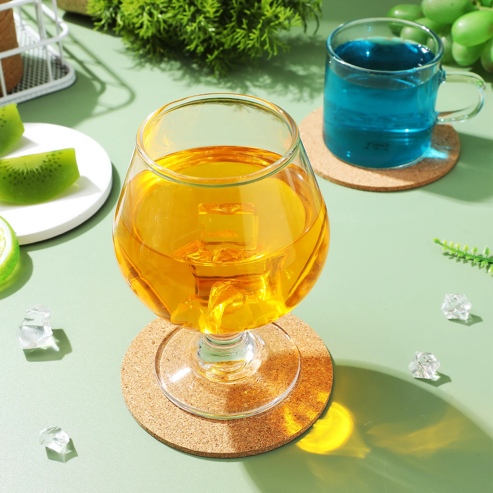 

100 pcs Cork Coasters Bulk Thick Round Edge for Drinks Table Mats Cup Placemats Party Heat Insulation Non Slip Soft Wood Pad