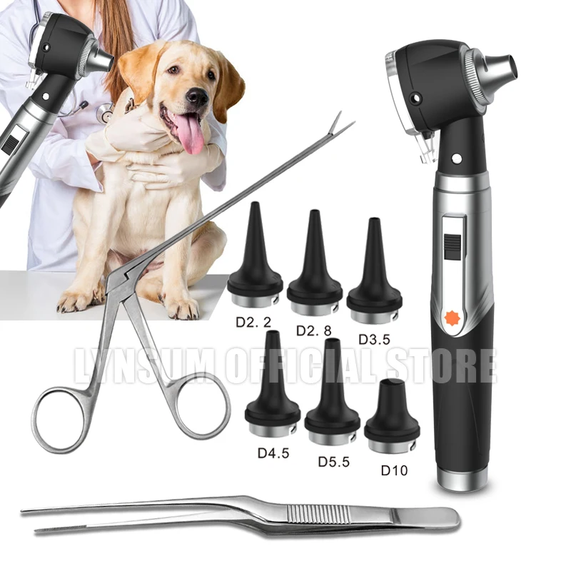 Medical Vet Animal Ear Endoscope Earwax Remover Hartman Alligator Crocodile Veterinary Forceps Otoscope Cleaner Clip Tweezer Set