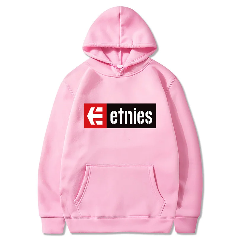 Etnies Printed Men\'s Hoodie Casual Style 2024 New 100% Cotton Street Sweatshirt Personality Hot Selling Men\'s Pullover Top