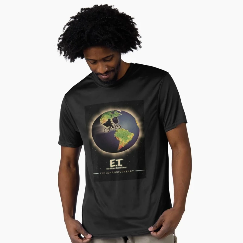 

E.T. The Extra Terrestrial 0403 t shirt Retro Alien Movie Graphic Tee for Sci-Fi Fans 100% cotton printed All size Tops S-6XL