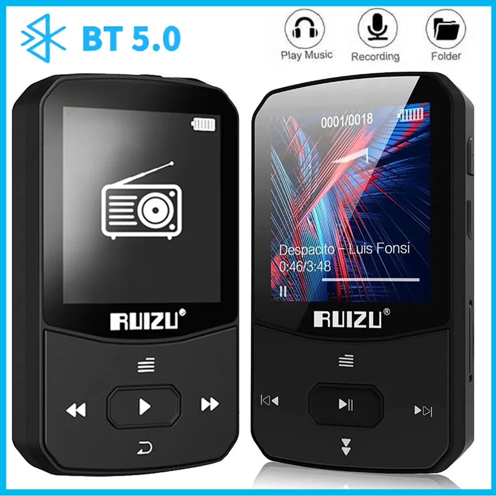 128GB-16GB ports Bluetooth MP3 Player Portable Clip Mini Music MP3 With Screen Support FM Recording Clock Pedometer Video Player