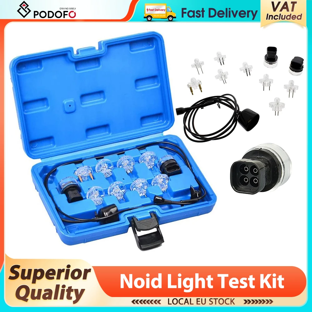 Podofo Kit de Prueba de Inyectores de Combustible con 11 Luces Noid, Herramienta de Diagnóstico para GM PFI Ford TBI