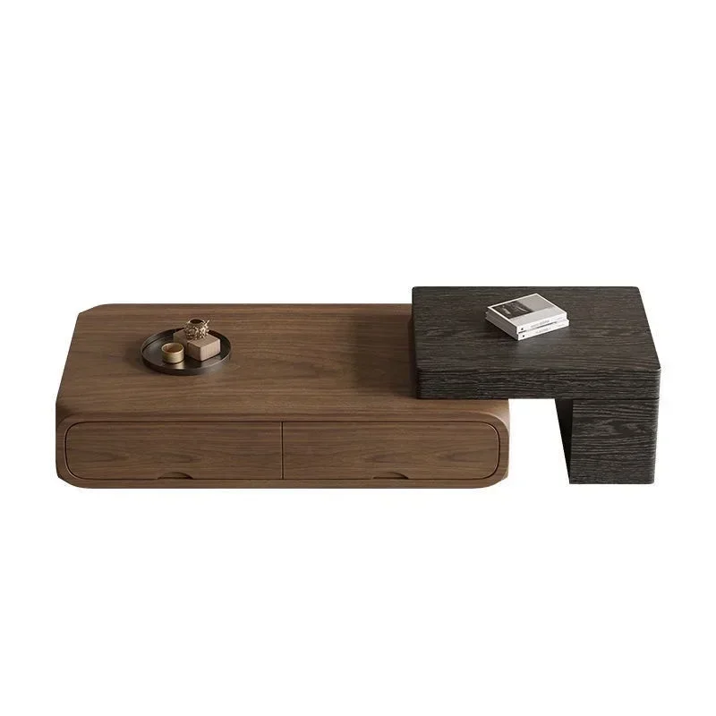 

Medieval retro coffee table small apartment square round modern home living room combination simple