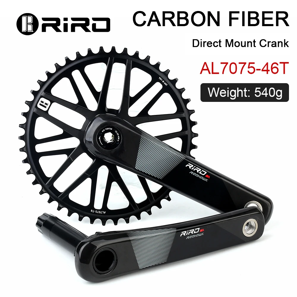RIRO カーボンクランク 165mm 40tナローワイドチェーンリング付き Riro-カーボンファイバーロードバイククランク,ボトムブラケット