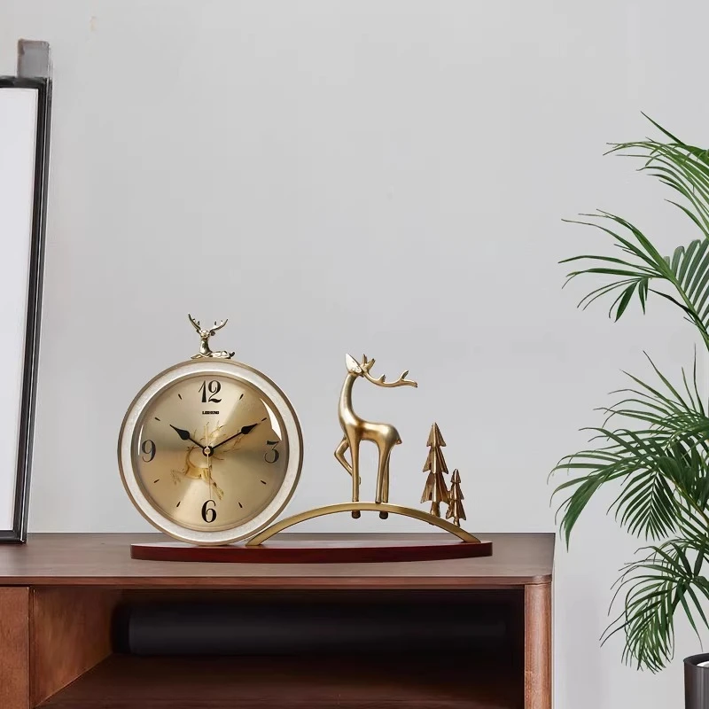 Light luxury desk clock silent living room desktop large ornament desk clock desktop bedroom creative clock quartz watch