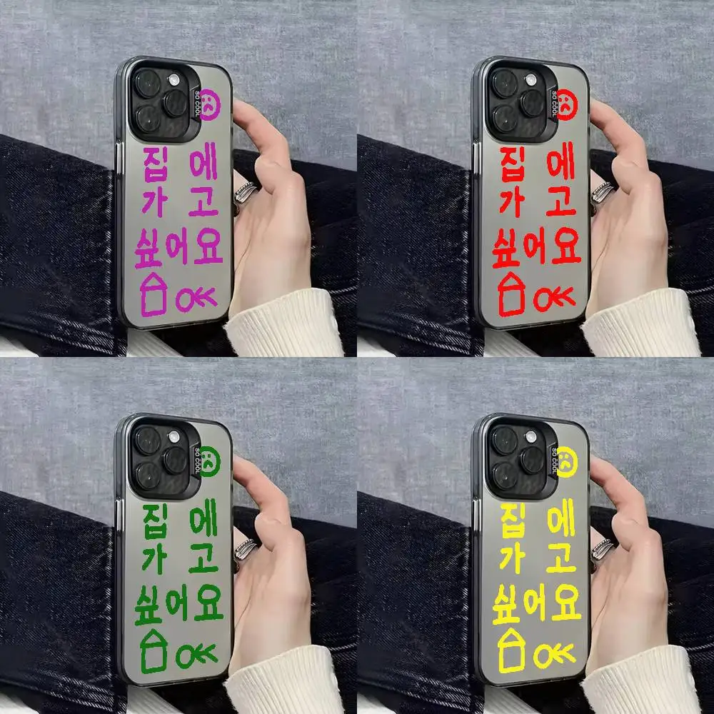 

Korea Fashion Popular Graffiti Phone Case For iPhone 16,15,14,13,12,11,Mini,Pro,E,SE4,XS,MAX Black Candy Matte Shell