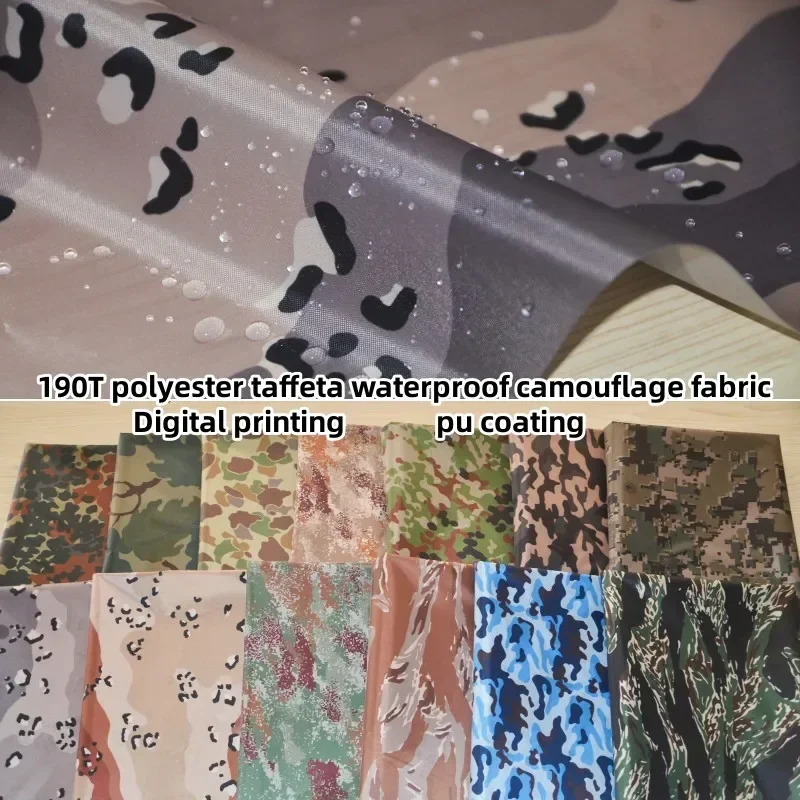 

Lightweight Polyester Taffel Digital Printing PU Coating Waterproof Camouflage Fabric Tent Shopping Bag Storage Bag Fabric