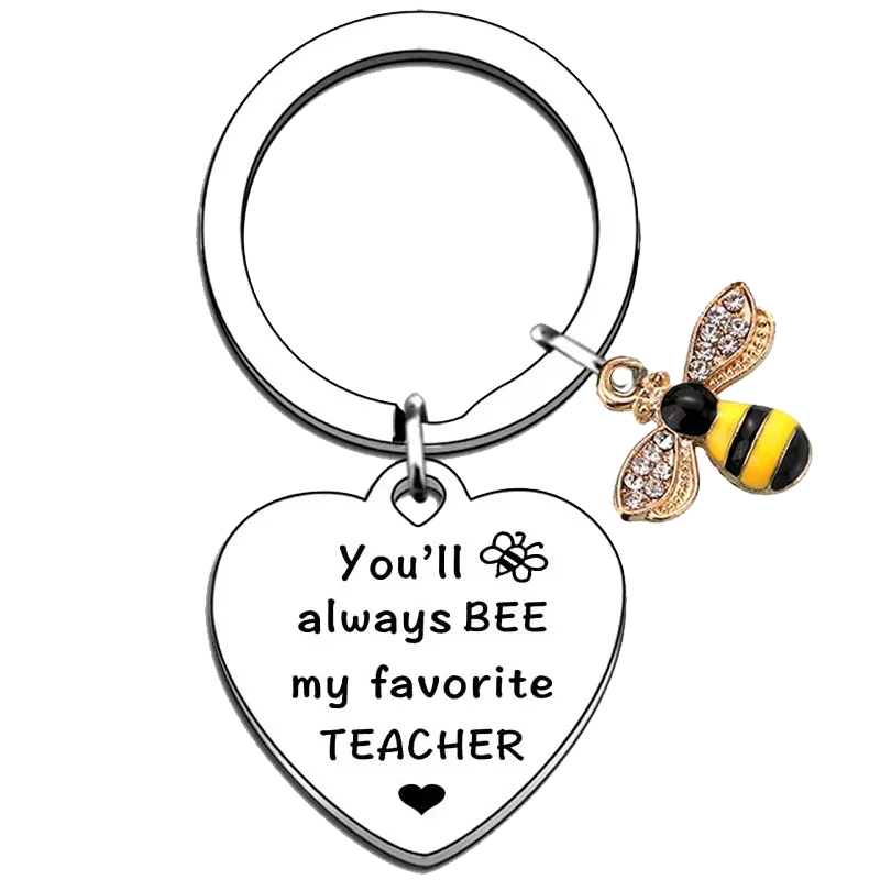 New Teachers ' Day gift Keychain honeybee Key chain Keyring Holder Teacher Appreciation Gifts