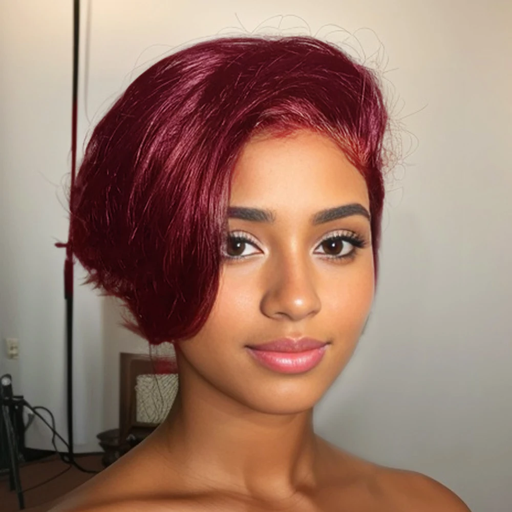 13x4 الدانتيل أمامي قصير بوب قبل قطعها اللون الطبيعي البني 99J شقراء تسليط الضوء على خصلات الشعر المستعار الإنسان عابث قطع خصلات الشعر المستعار الإنسان يوميا