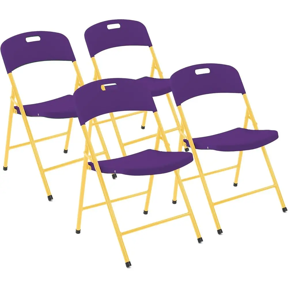 

4-Pack Portable Folding Chairs - Lightweight Steel Chairs for Indoor/Outdoor Use, Ideal for Events, Parties, Garden, Camping, Pi