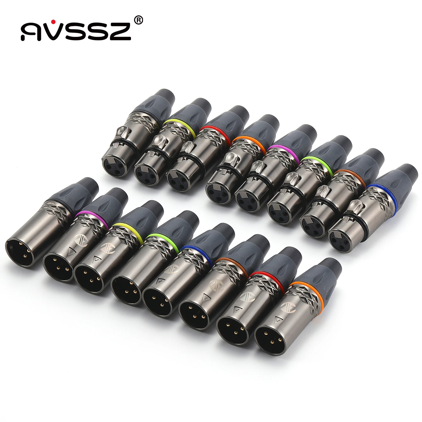 AVSSZ XLR 3 Pin Male/Female Microphone Audio Cable Plug Connector Gunmetal Gray for Mic Snake Cable Mixers XLR Balanced Lines