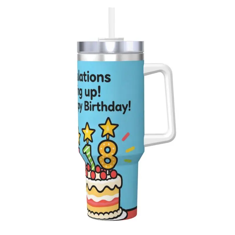 

40oz tumbler features a hilarious "Congrats on being born a really long time ago" des