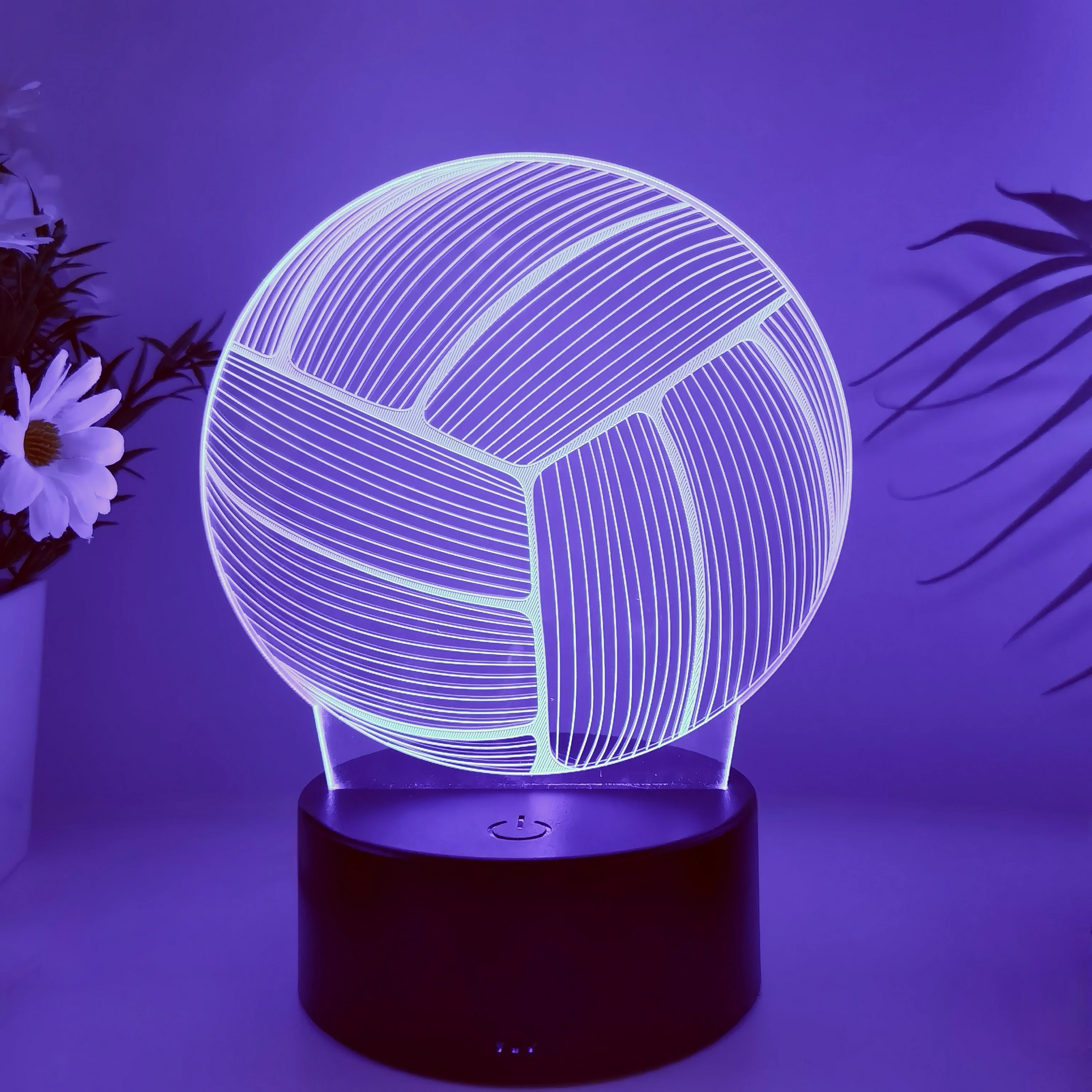 1pcs volleyball 3D nightlight, holiday decoration table light, USB bedroom companion sleeping light, gift nightlight for friends