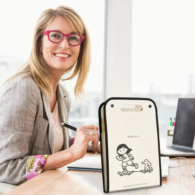 Expanding File Organizer Expanding Accordion 13 Pockets File Folder Labels Attached Document Carry Bag With Handle For Engineers