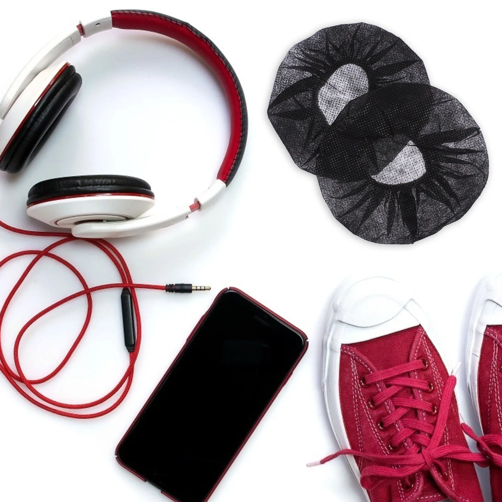 100Pcs Headphone Ear Cover Disposable Comfortable Sanitary Headset Cover for Gaming Running Computer Lab Shared Headsets