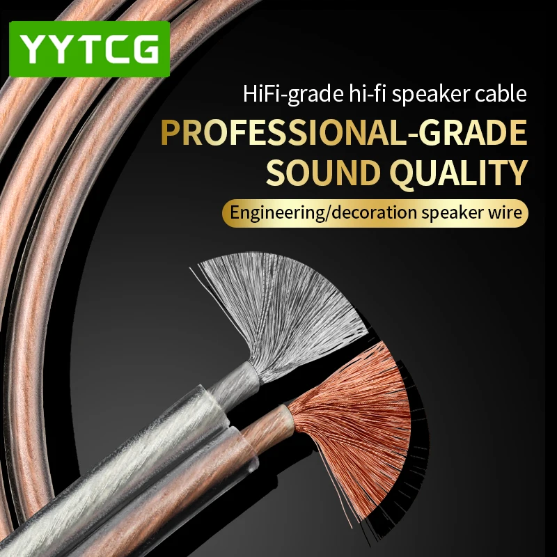 YYTCG DIY HIFI Audio Cable Oxygen Free Pure Copper OFC Speaker Cable For Car Stereos, Home Theater Speakers, Surround Sound