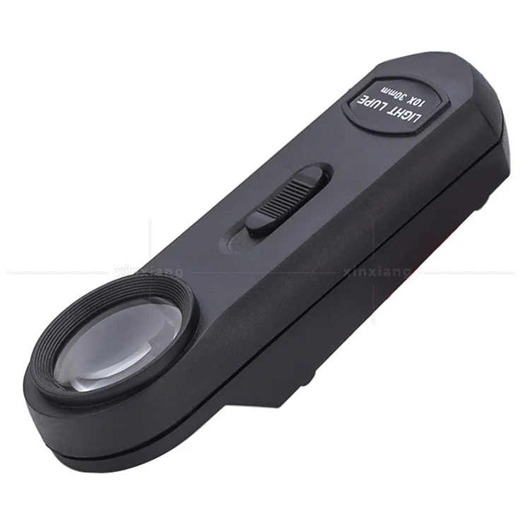 20 Stück 10 Mal 30 mm LED-Lampe, einziehbare Halterung, Handheld-Identifikationskollektion, antiker Schmuck, Schiffslupe