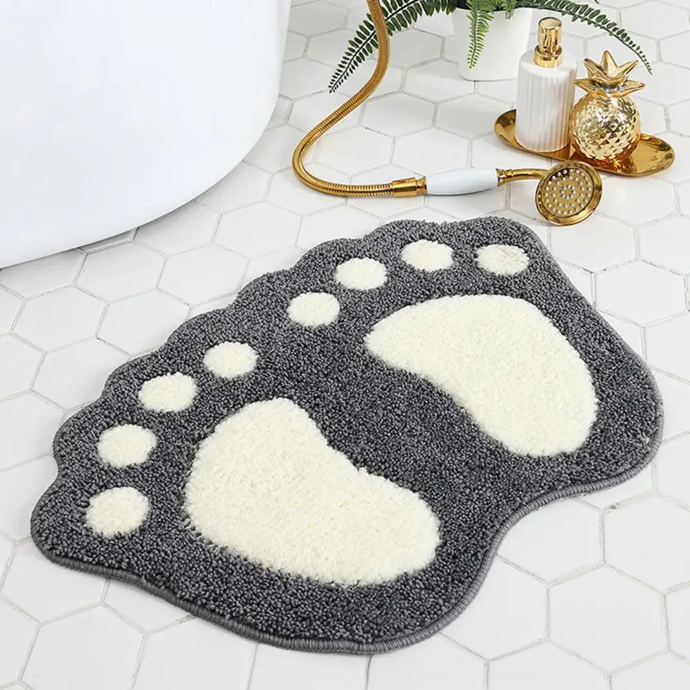 

Soft Comfortable Mat Funny Foot Design Bathroom Floor Mat Soft Chenille Bath Rug with Rubber Backing Quick Drying for Bedroom