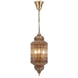 Arabic style copper flower stained glass art bedroom corridor wall lamp