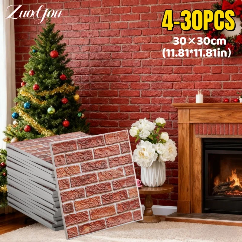 

Faux Stone Self-adhesive Wall Stickers Decor 3D Peel and Stick Wallpaper for Living Room Bathroom Wall Renovation XPE Foam Tiles