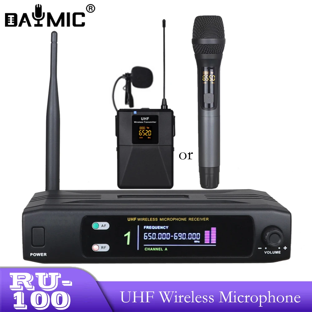 AOSHEN RU-100 Single Channel Handheld Uhf Wireless Microphone FM Mic System