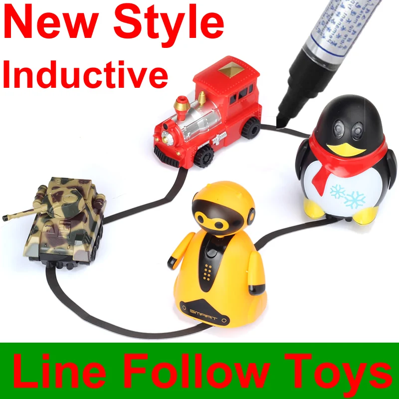 

Line Following Robot Induction Educational Inductive Toys Car Truck Machine Follower Diy Diecast Vehicle Magic Pen Penguin Pig