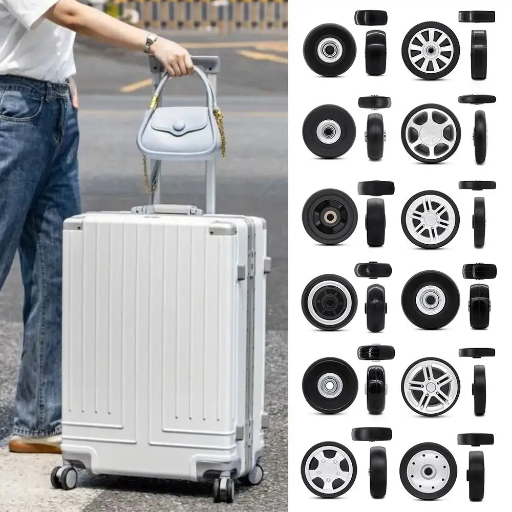 

PU Suitcase Wheels Suitcase Parts Axles Silent Wheel Replace Wheels Shock Absorption Caster Wheel Repair Luggage Accessories