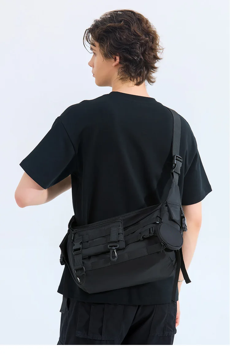 Neue modische Umhängetasche für Herren, große Kapazität, funktionelle Herren-Umhängetaschen, mehrere Taschen, abnehmbare Umhängetasche für Herren – Detail 7