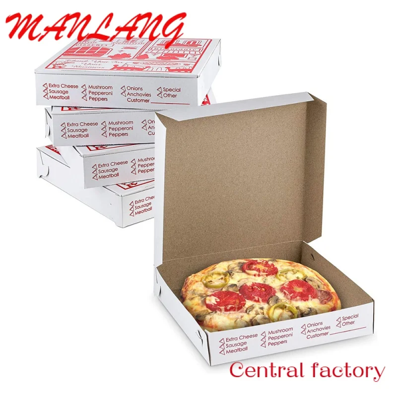 

Custom Pizza Box Package Carton Supplier 6 7 8 9 10 11 12 14 16 18 Inch Custom Black Karton Paper Meal Box Pizza Boxes Pizza