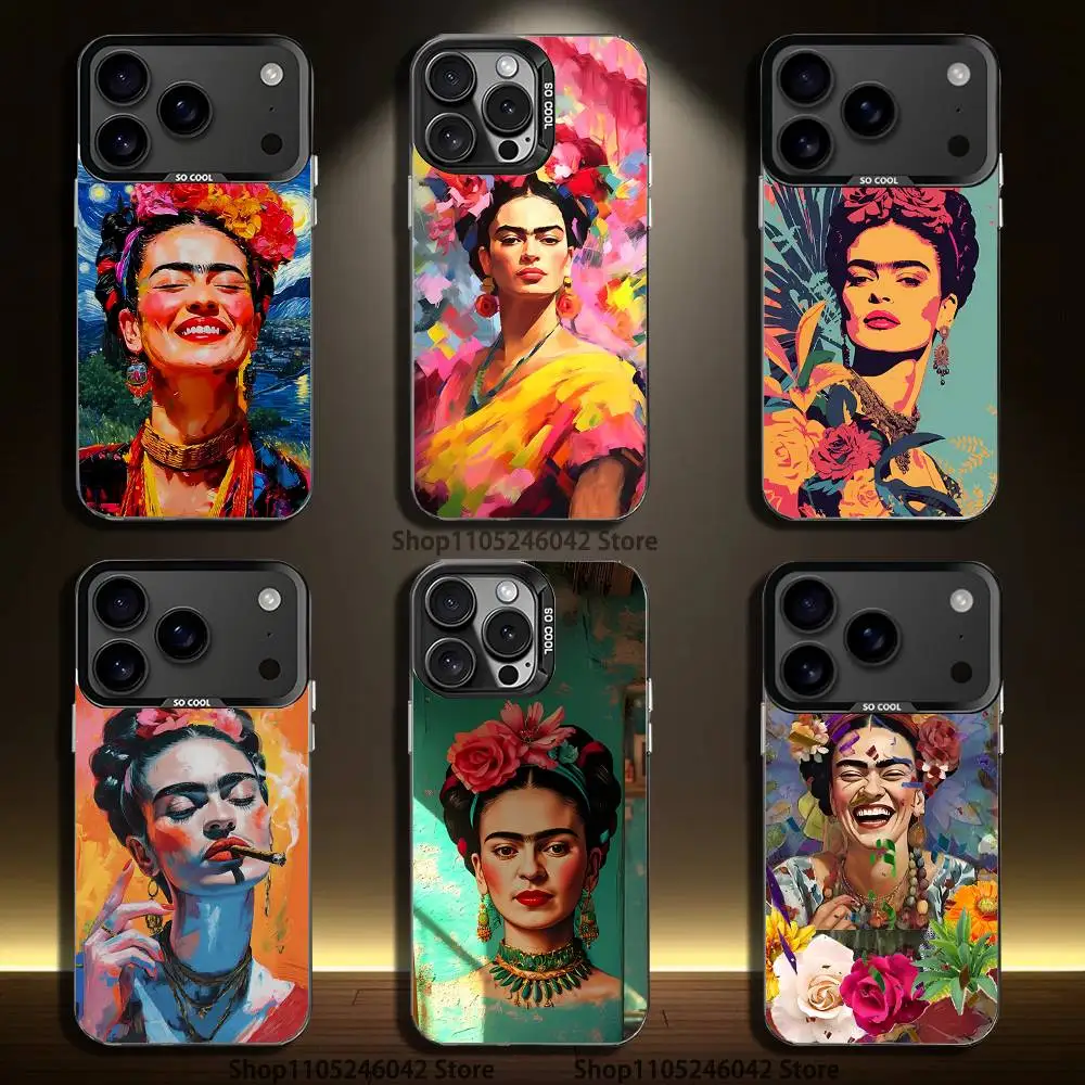 Fashion F-FridaS-S K-Kahlo For Black Candy Matte Cover iPhone 17,16,15,14,13,12,11,Pro,MAX,Plus