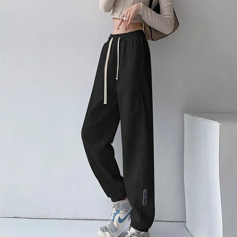 Spring Autumn New Patchwork Solid Fashion Sweatpants Women Elegant Harajuku Trousers All Match Y2K Lady Pant Chic Female Clothes