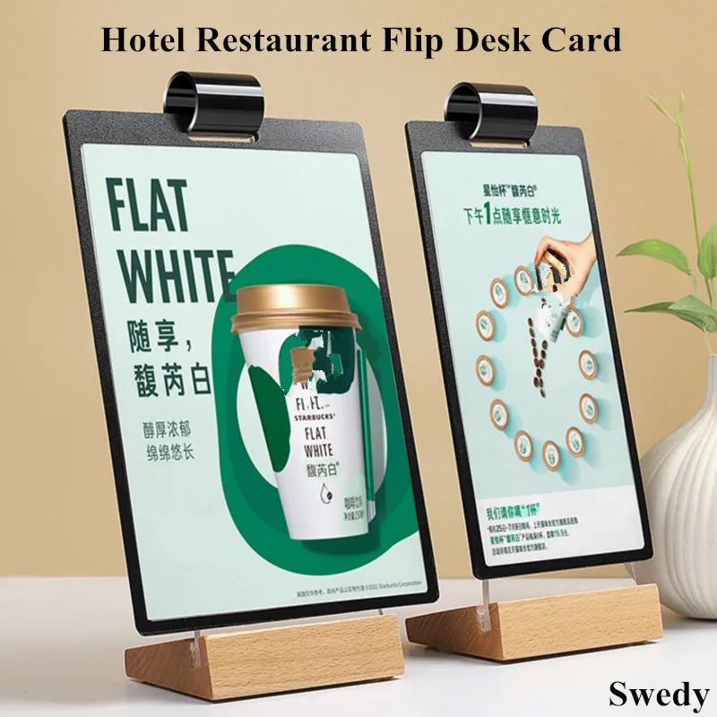 A6 100x150mm Page Turning Acrylic Sign Holder Display Stand Menu Paper Price Label Message Board Poster Flyer Photo PVC Frame