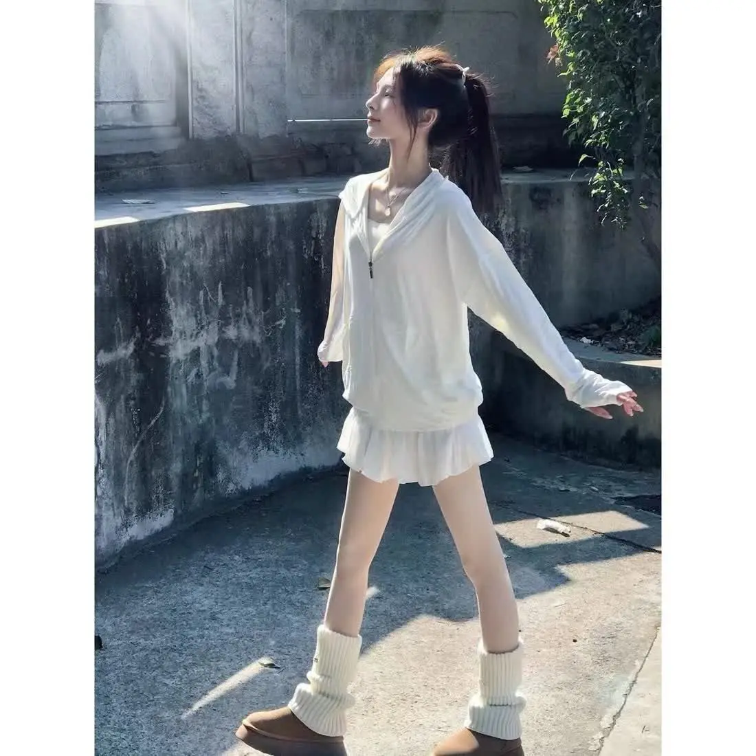 

Ice Silk Clothes Women's Outer Wear 2025 New Summer Hooded Jacket Thin Small UV Protection Clothing