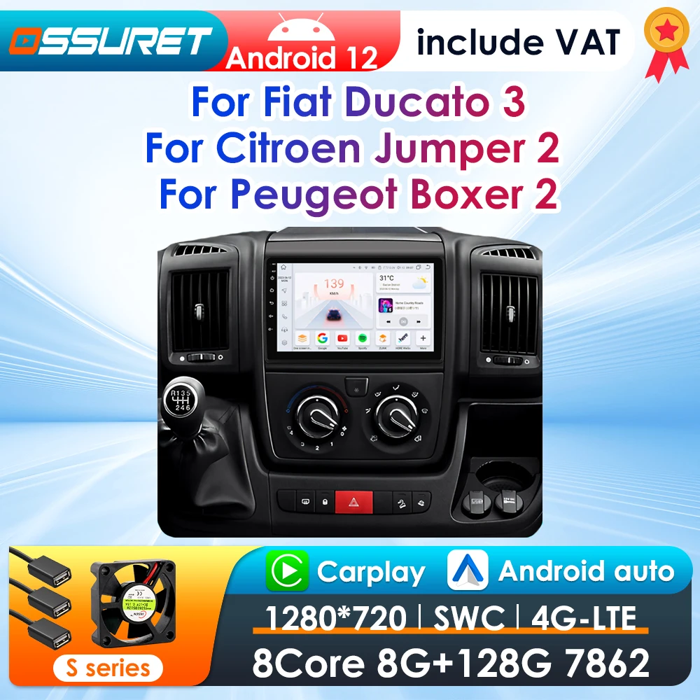 2din Carplay Android Autoradio für Fiat Ducato 3 für Citroen Jumper 2 für Peugeot Boxer 2 Auto Multimedia Vedio Player Navi GPS