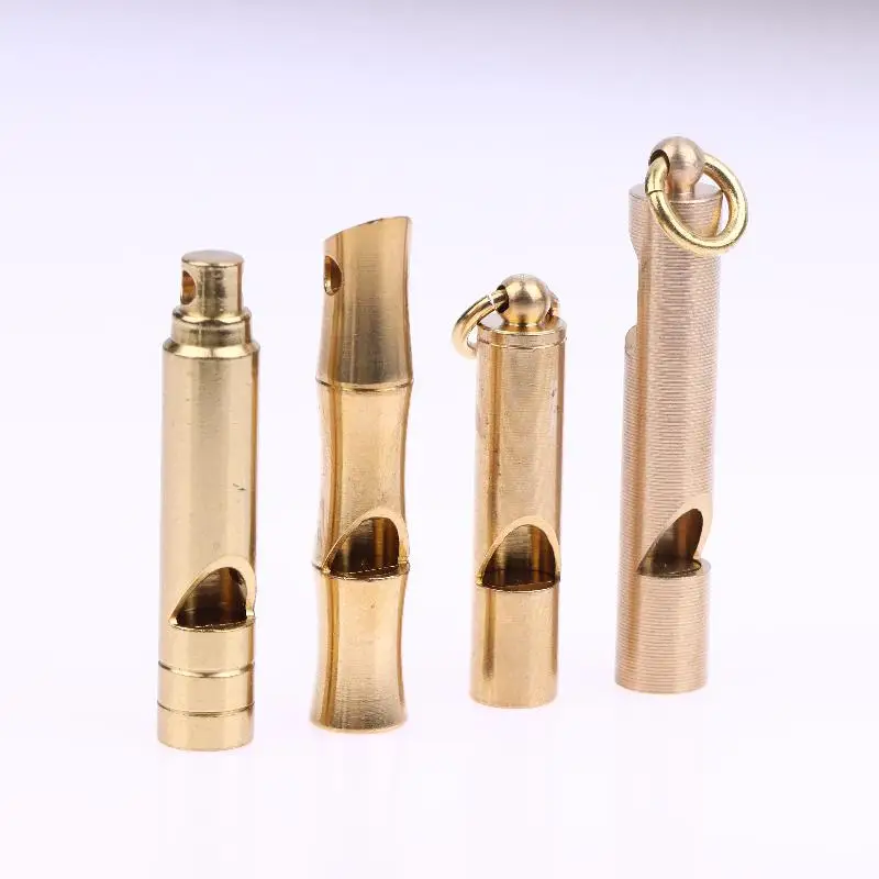 Porte-clés sifflet en laiton pur, équipement d'extérieur, nœud en bambou, tête de Dragon, compétition de juge, sifflet de survie