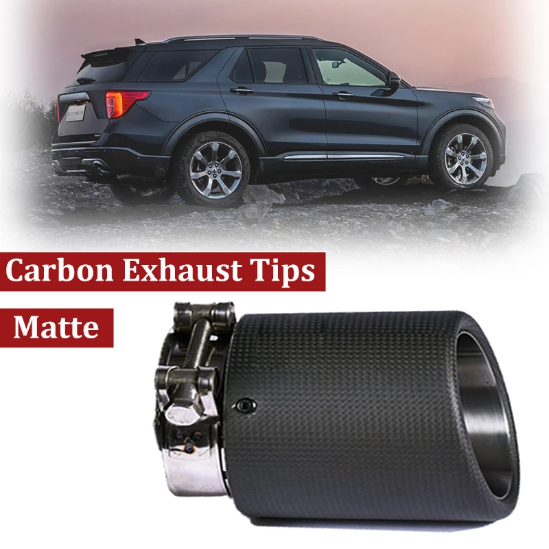 

Geetha Car Muffler Tip Stainless Steel Carbon Exhaust Tip Muffler Tip Tail Pipe Car Tail Exhaust Pipe Universal