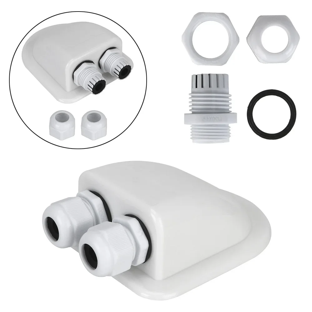 Caravan Solar Car Junction Box Cable Entry Gland Box Roof Wire Entry Cable Connector Holder Dual Hole Automotive Accessorie