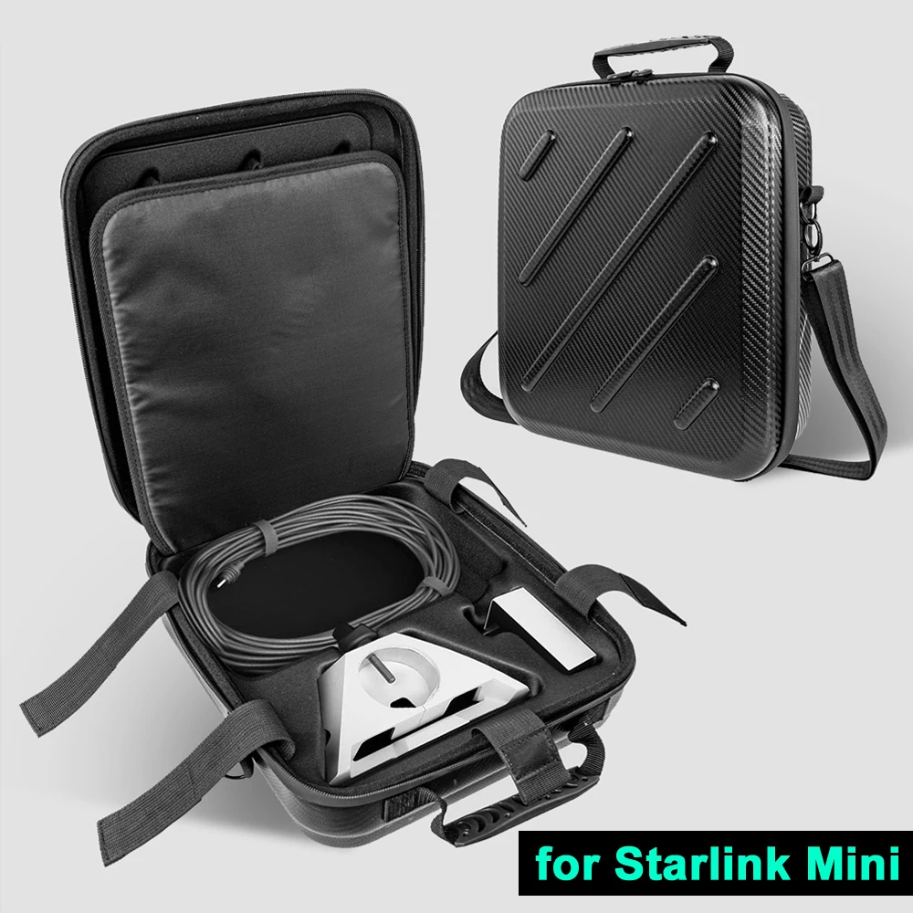 for Starlink Mini EVA Hard Case Portable Storage Bag with Double-layer Inner Lining Grid Travel Bag for Starlink Mini Accessorie