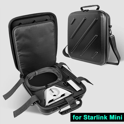 Imagen 1 del producto Para Starlink Mini estuche rígido EVA bolsa de almacenamiento portátil con forro interior de doble capa bolsa de viaje para Starlink Mini accesorios