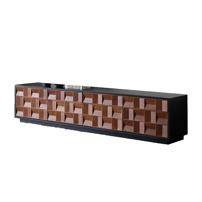 Medieval style solid wood TV cabinet storage floor cabinet for living rooms, bedrooms and hotels