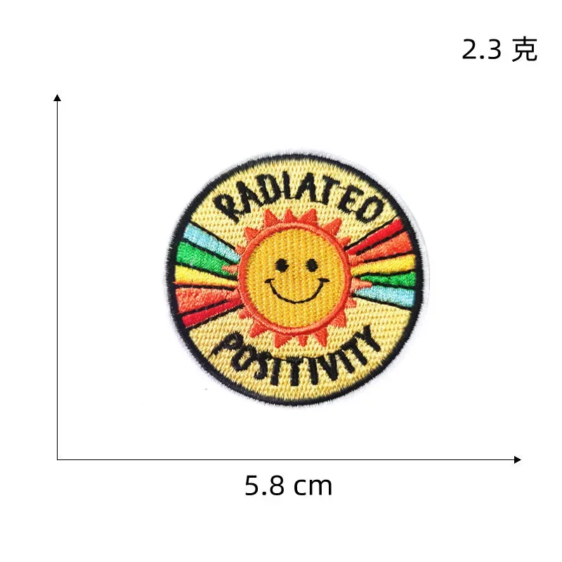 Good Vibes Haftowana naszywka Pozytywna naprasowanka na łacie Aplikacje w stylu hawajskim na odzież Happy Journey Zindywidualizowane naszywki